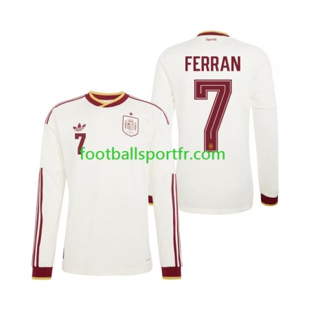 Tenue Espagne Ferran Torres 7 Exterieur Coupe du monde 2026 Maillot de Foot ML